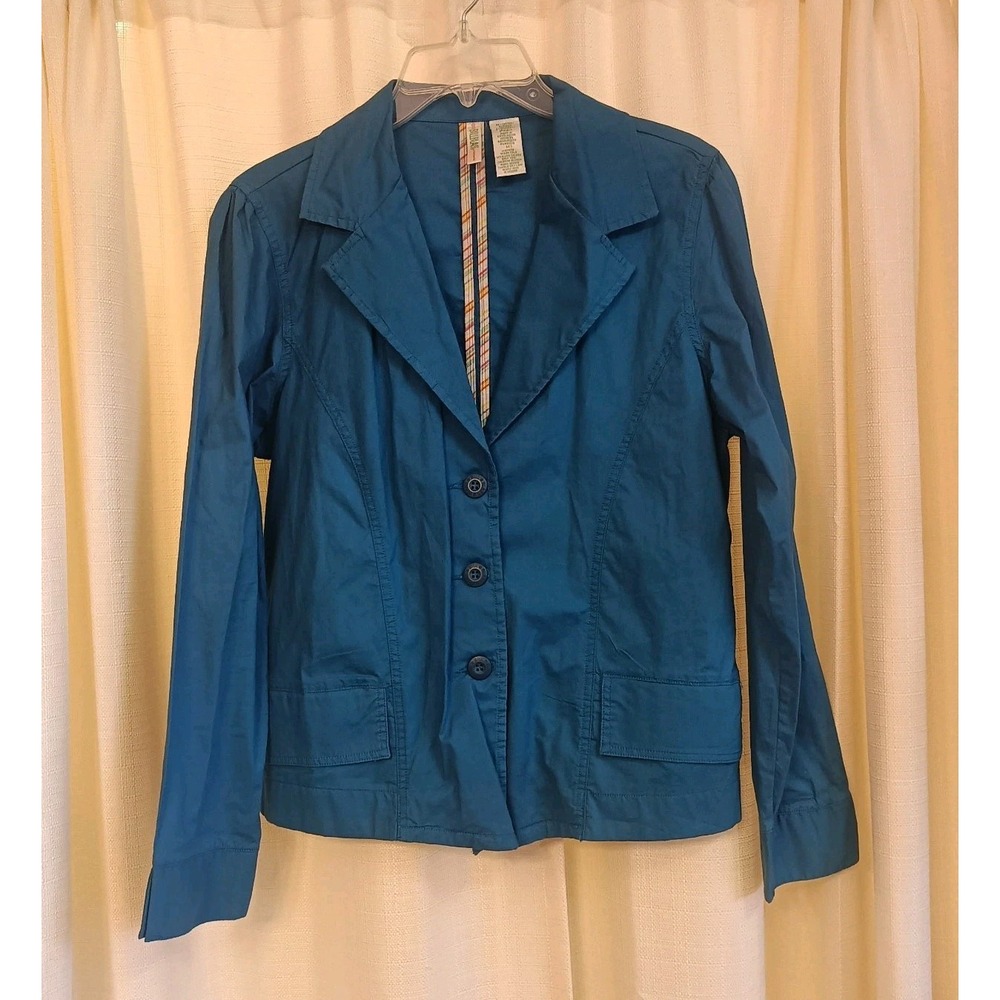 Bill Blass Jeans Wear Women's Size M Blue 3 Button Blazer Casual